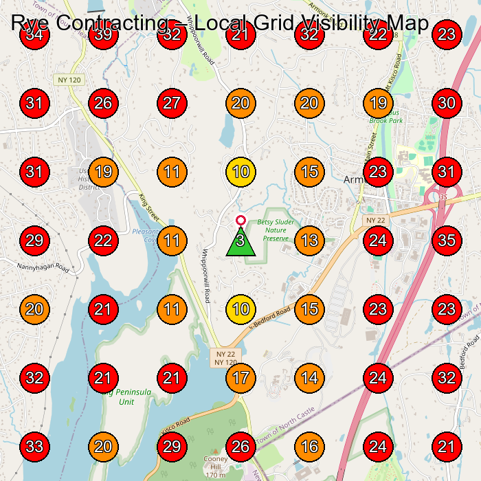 Rye Contracting GeoGrid visibility map for General Contractor in None
